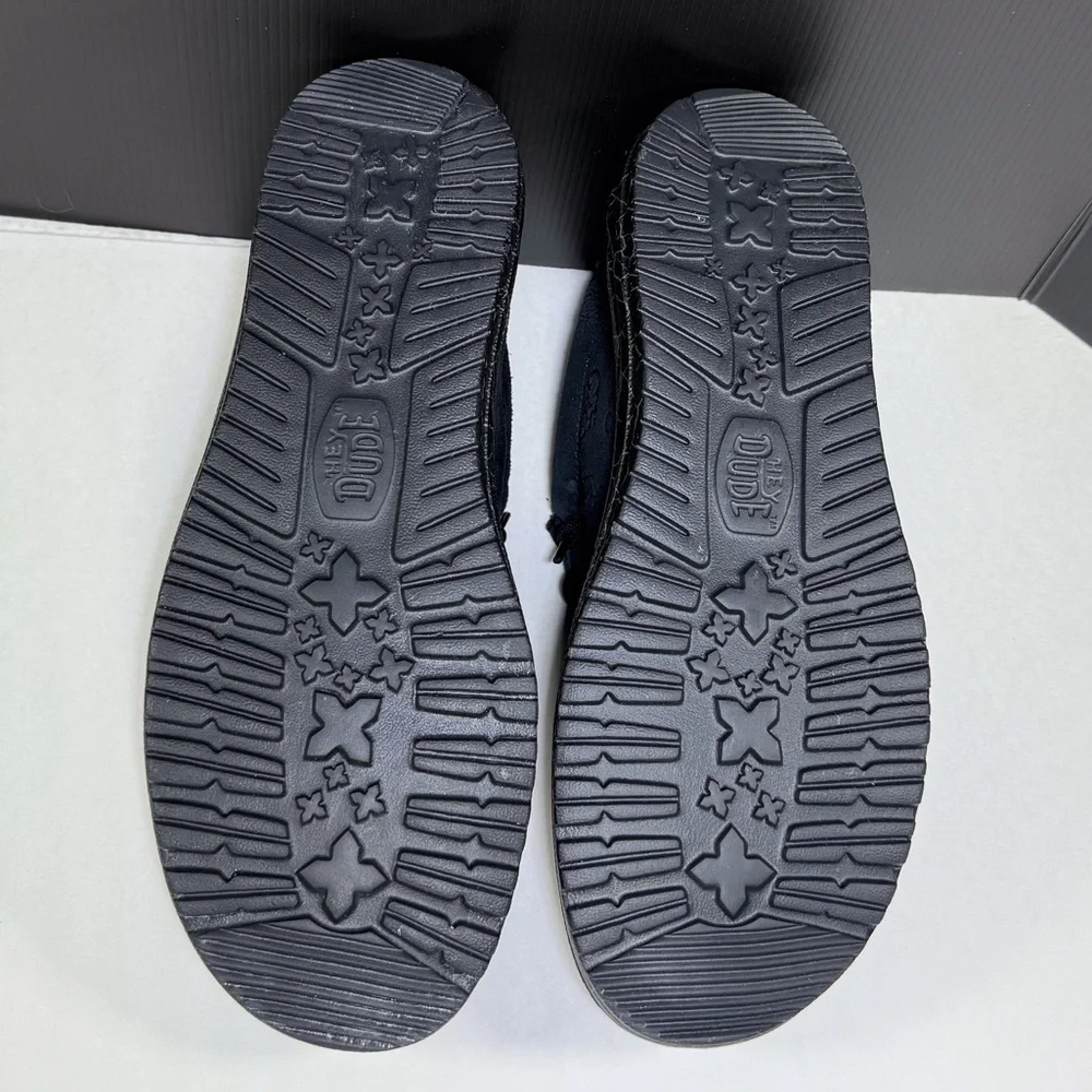 Men's Hey Dude x Wally Jelly Roll Black Loafers Slip on Shoes - Picture 9 of 12